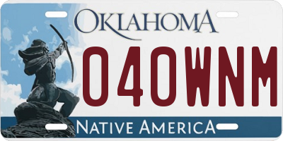 OK license plate 040WNM