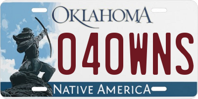 OK license plate 040WNS