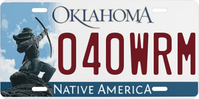 OK license plate 040WRM