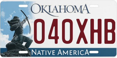 OK license plate 040XHB