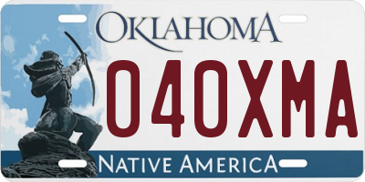 OK license plate 040XMA