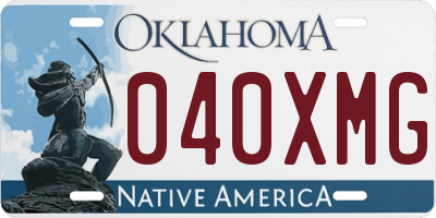 OK license plate 040XMG