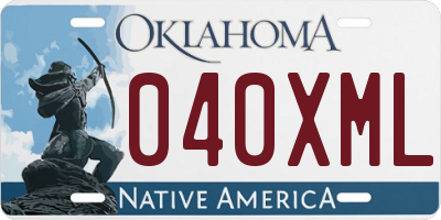 OK license plate 040XML