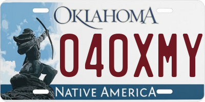 OK license plate 040XMY