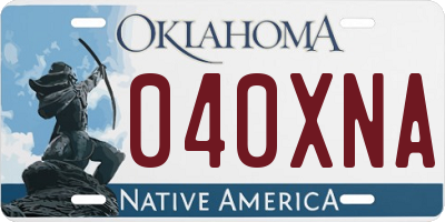 OK license plate 040XNA
