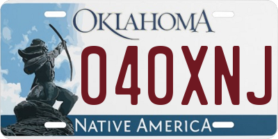 OK license plate 040XNJ