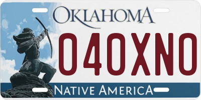 OK license plate 040XNO