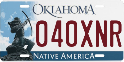 OK license plate 040XNR