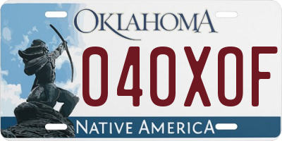 OK license plate 040XOF