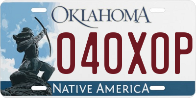 OK license plate 040XOP