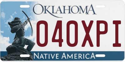 OK license plate 040XPI