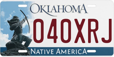 OK license plate 040XRJ