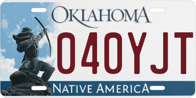 OK license plate 040YJT