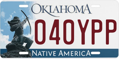 OK license plate 040YPP