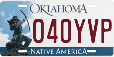 OK license plate 040YVP