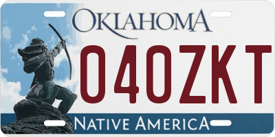 OK license plate 040ZKT