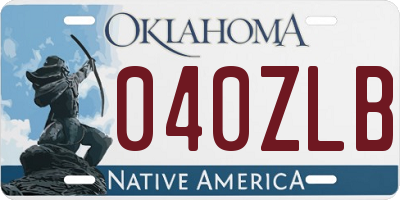 OK license plate 040ZLB