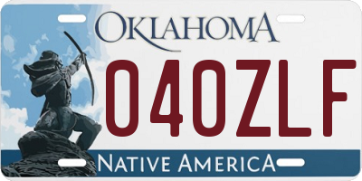 OK license plate 040ZLF