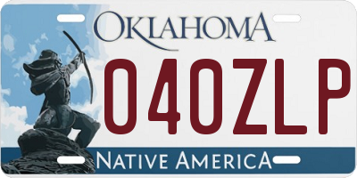 OK license plate 040ZLP