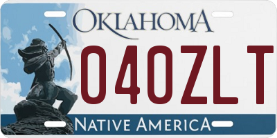 OK license plate 040ZLT