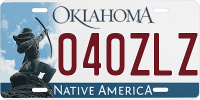 OK license plate 040ZLZ