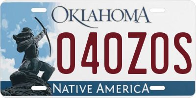 OK license plate 040ZOS