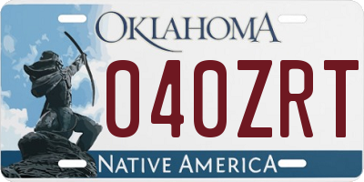 OK license plate 040ZRT