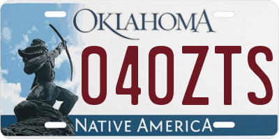 OK license plate 040ZTS
