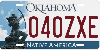 OK license plate 040ZXE