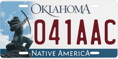 OK license plate 041AAC