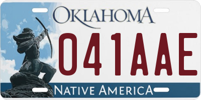 OK license plate 041AAE