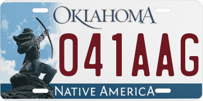 OK license plate 041AAG