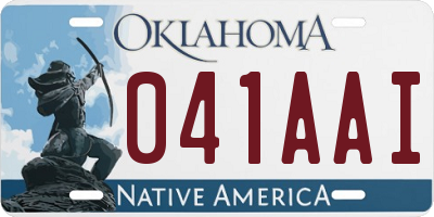 OK license plate 041AAI