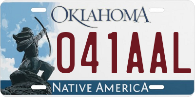 OK license plate 041AAL