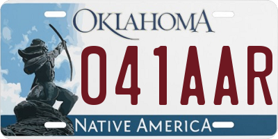 OK license plate 041AAR