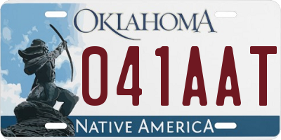 OK license plate 041AAT