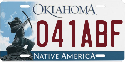 OK license plate 041ABF