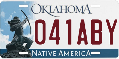 OK license plate 041ABY