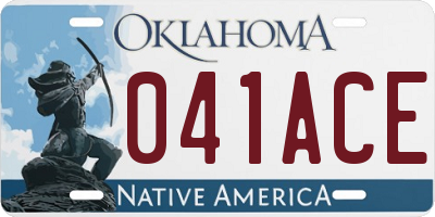 OK license plate 041ACE