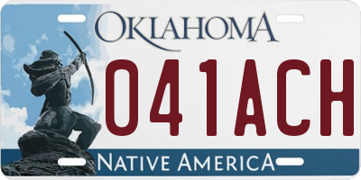 OK license plate 041ACH