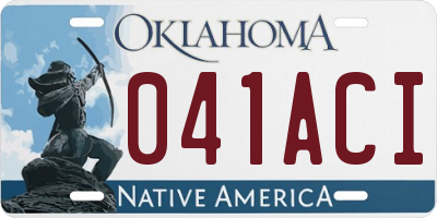 OK license plate 041ACI