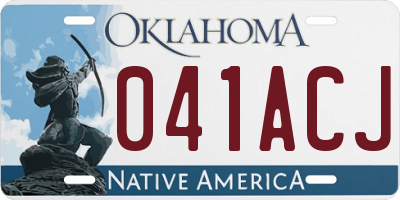 OK license plate 041ACJ
