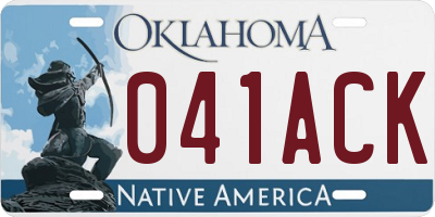 OK license plate 041ACK