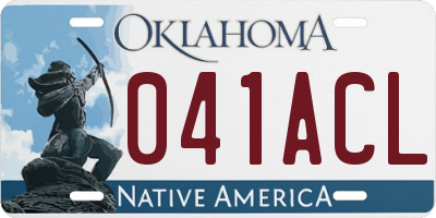 OK license plate 041ACL