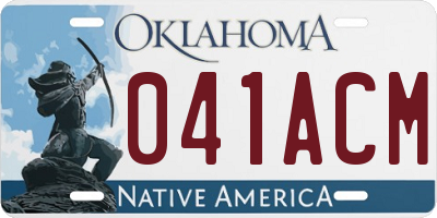 OK license plate 041ACM