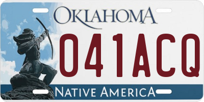 OK license plate 041ACQ