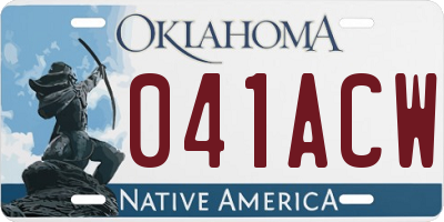 OK license plate 041ACW