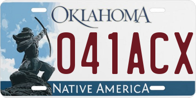 OK license plate 041ACX