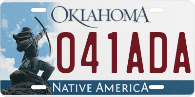 OK license plate 041ADA
