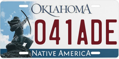 OK license plate 041ADE